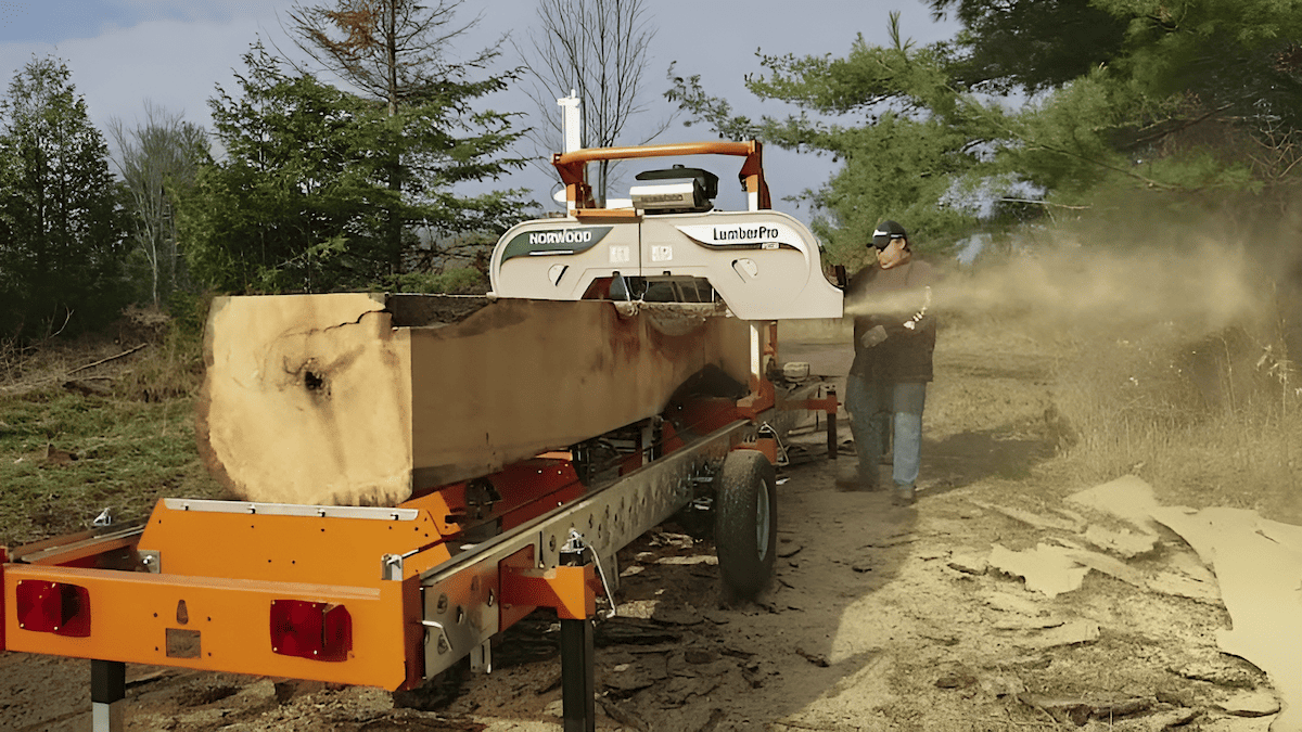 Norwood LumberPro HD36 portable sawmill ready to mill large diameter logs